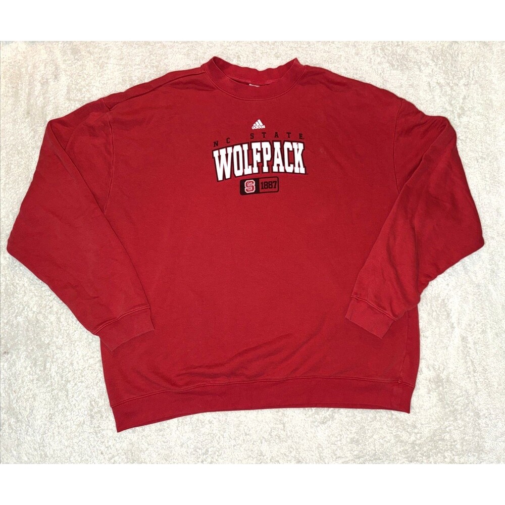 Adidas Red NC State Wolfpack Crewneck Sweatshirt